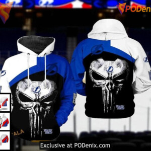 Unisex Tampa Bay Lightning Hoodie NHL Skull Punisher Graphic Custom 3D