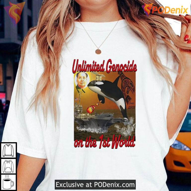 Unlimited Genocide On The 1St World shirt, political satire graphic design