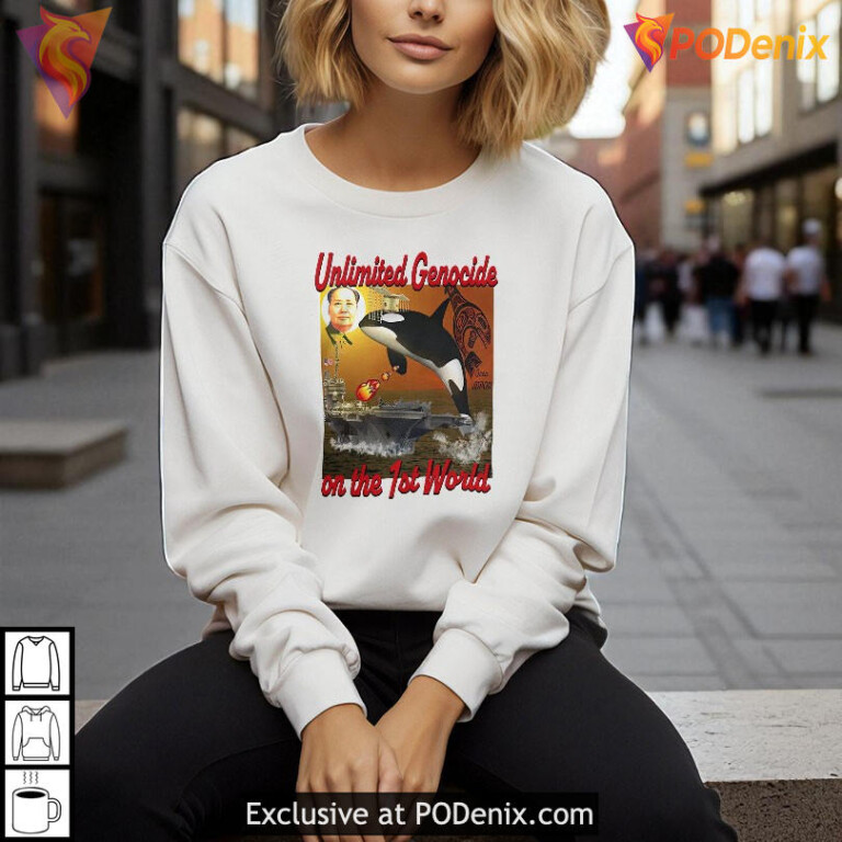 Unlimited Genocide On The 1St World shirt, political satire graphic design - 1