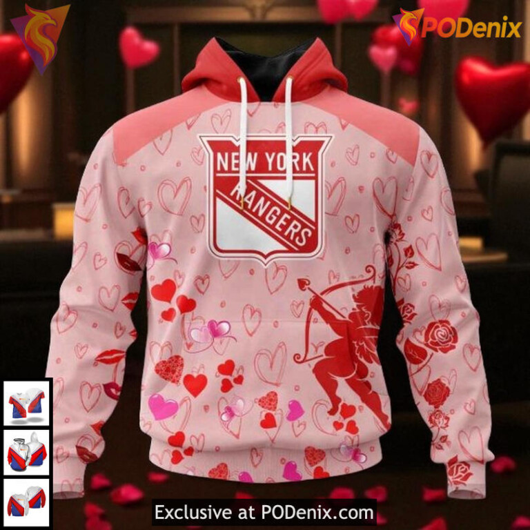 Valentine Celebration Style Personalized New York Rangers Womens Hoodie 3D
