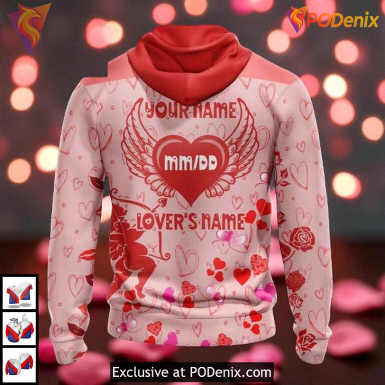 Valentine Celebration Style Personalized New York Rangers Womens Hoodie 3D - 1