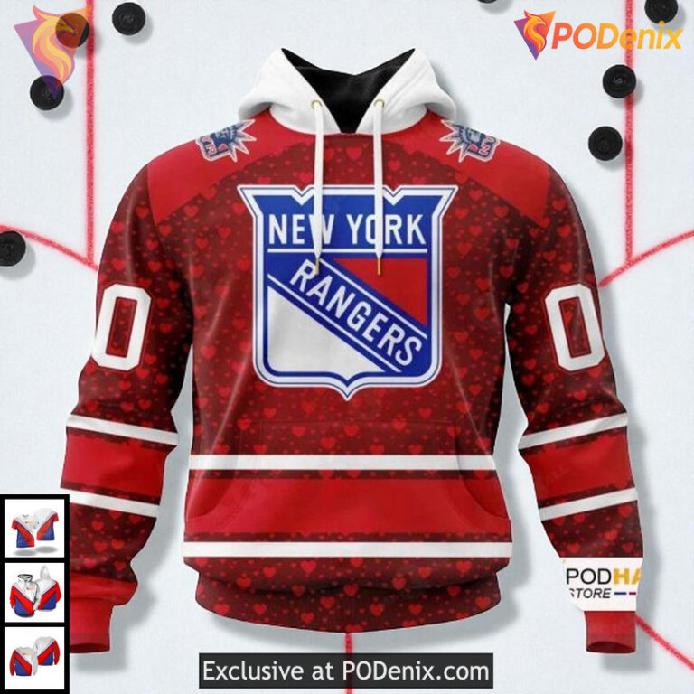 Valentines Day Gift Edition Custom Name New York Rangers Hoodie 3D
