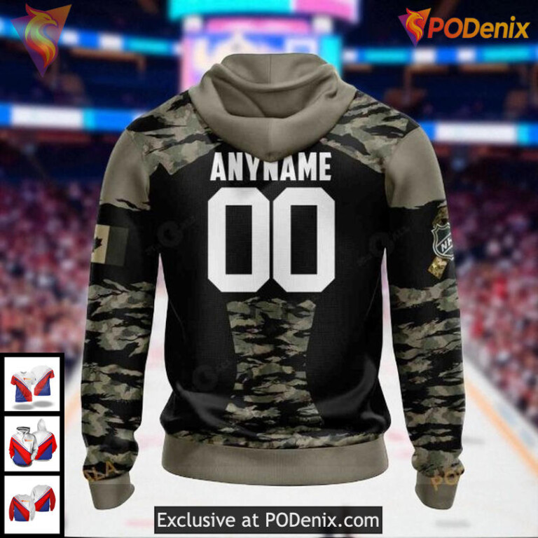 Vancouver Canucks 3D Hoodie, Custom NHL Camouflage Military Fan Edition - 1