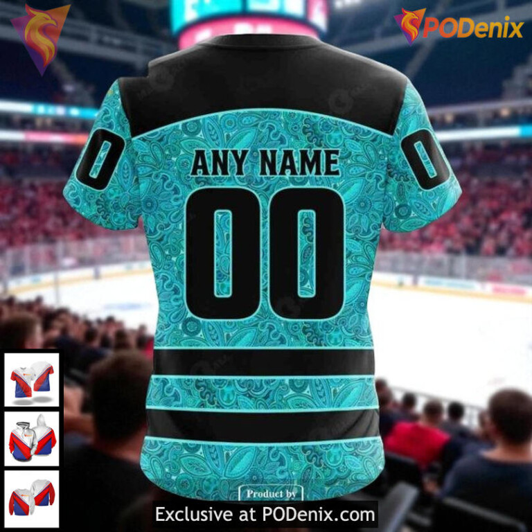 Vancouver Canucks All Over Print Hoodie, Ovarian Cancer Awareness NHL 3D - 3
