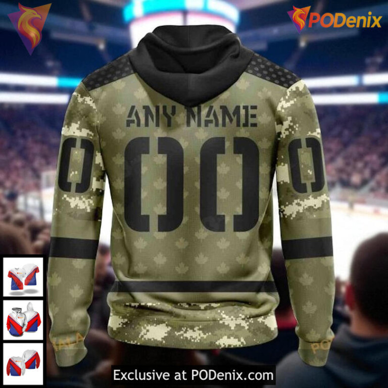 Vancouver Canucks Hoodie 3D All Over Print Camo Military NHL Appreciation Design - 1