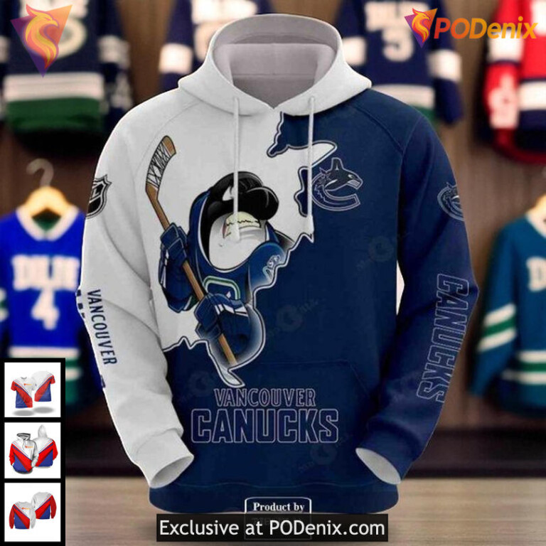 Vancouver Canucks Hoodie 3D Custom NHL Sweatshirt With Mascot All Over Print