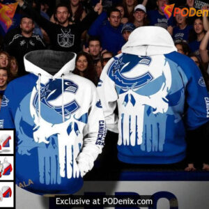 Vancouver Canucks Hoodie 3D Skull Design NHL Vancouver Canucks All Over Print