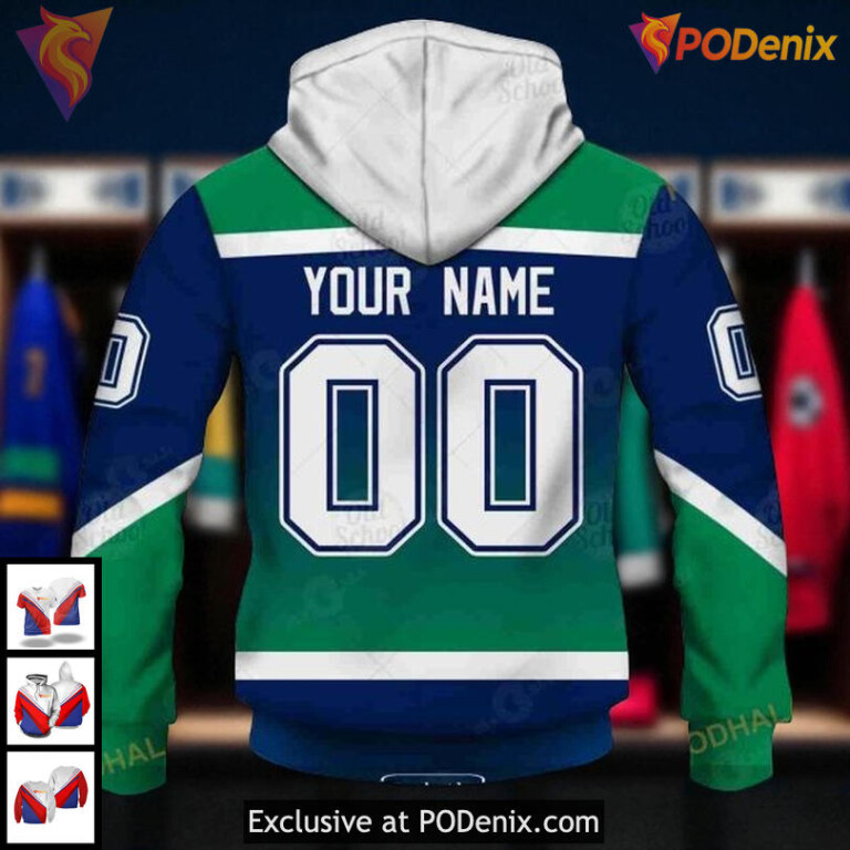 Vancouver Canucks Hoodie Custom Name Number Reverse Retro 3D Alternate Design - 3