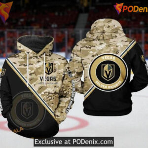 Vegas Golden Knights Hoodie Camo Style 3D, NHL Team Inspired Outfit