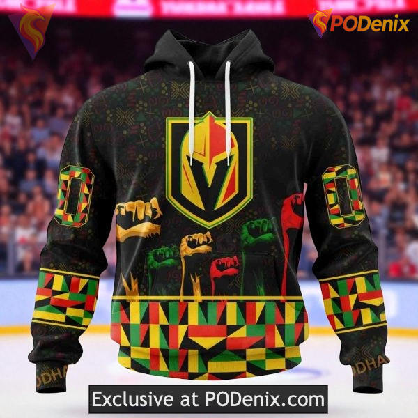 Vegas Golden Knights Hoodie Celebrate Black History Month Custom 3D Design