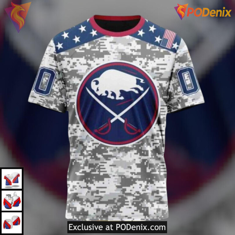 Veterans Day Camo Tribute NHL Buffalo Sabres Personalized 3D Hoodie Special Edition - 2