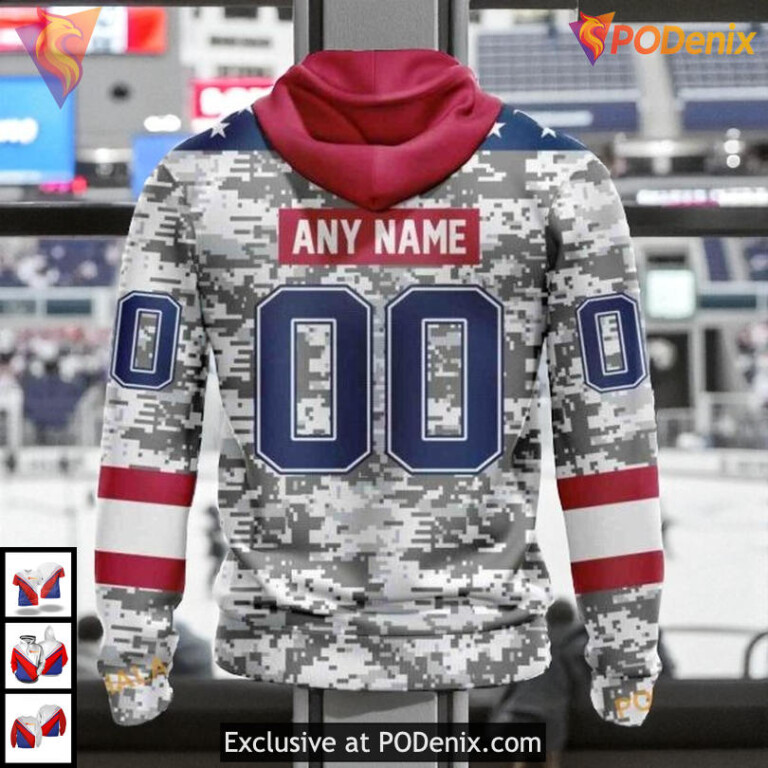 Veterans Day Camo Tribute NHL Minnesota Wild Youth Hoodie 3D - 1