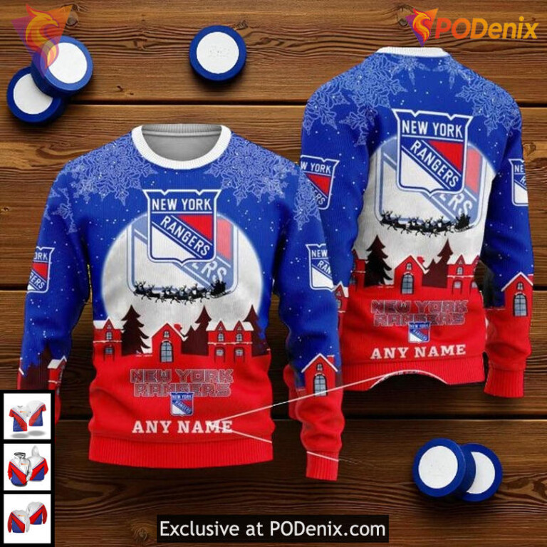 Vintage New York Rangers Hoodie Ugly Sweater Funny Christmas Gift Custom NHL