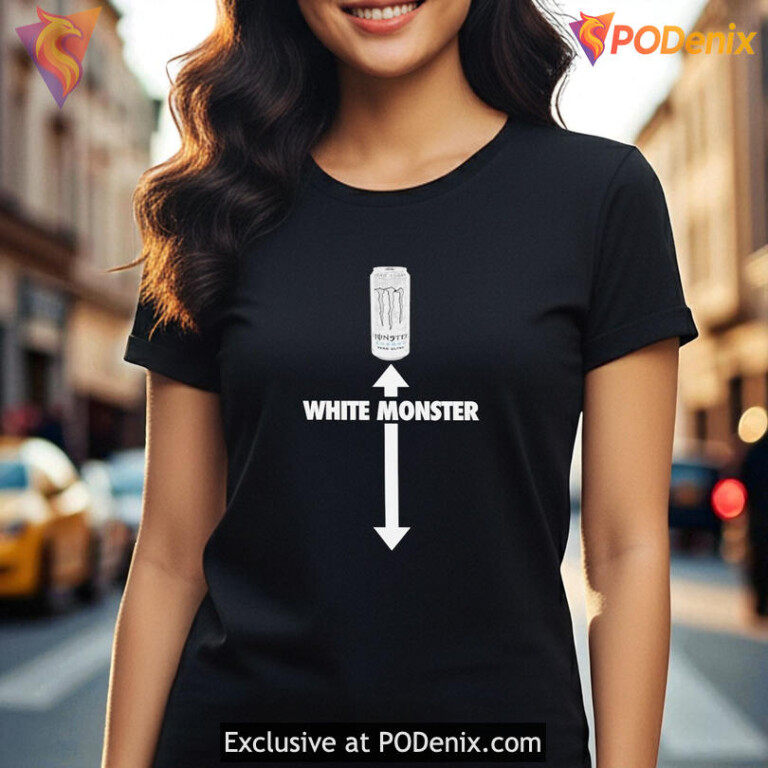 White Monster Shirt, Energy Drink Graphic Tee Inspired by Zero Ultra Style - 1