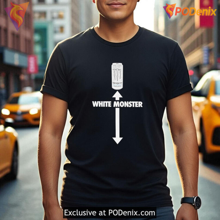White Monster Shirt, Energy Drink Graphic Tee Inspired by Zero Ultra Style - 3