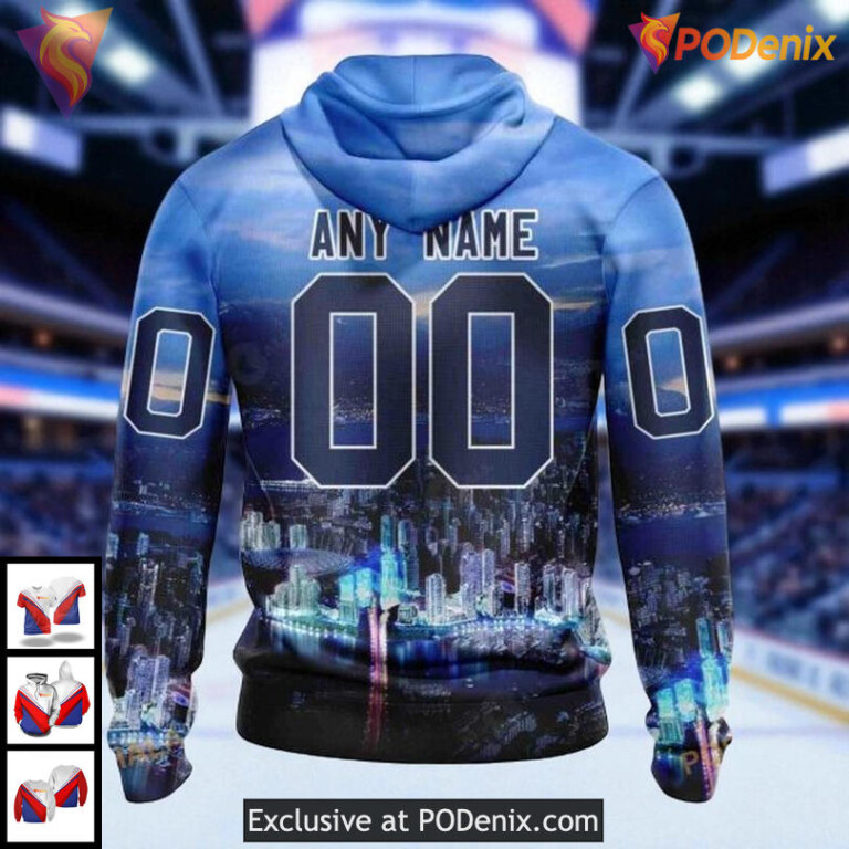 Womens Canucks Personalized Hoodie, NHL Vancouver Skyline 3D Design City Pride - 1
