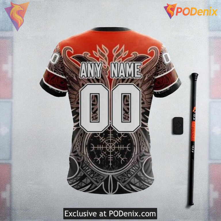 Womens Flyers Personalized Hoodie Norse Viking Symbols NHL 3D Style - 1