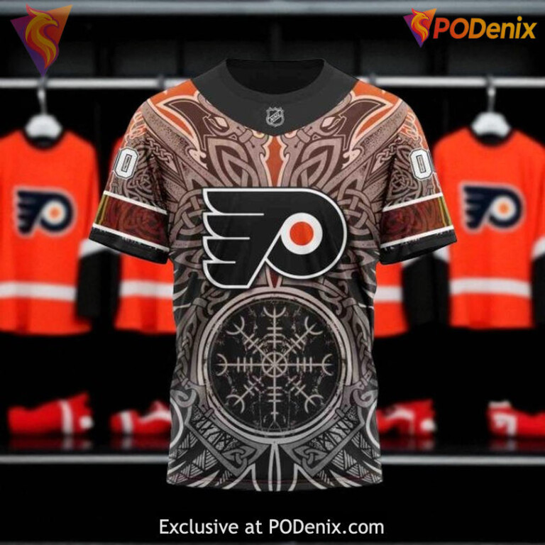 Womens Flyers Personalized Hoodie Norse Viking Symbols NHL 3D Style - 3