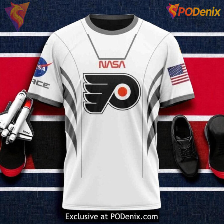 Womens Flyers Personalized Hoodie Space Force NASA NHL 3D Custom Shirt - 2