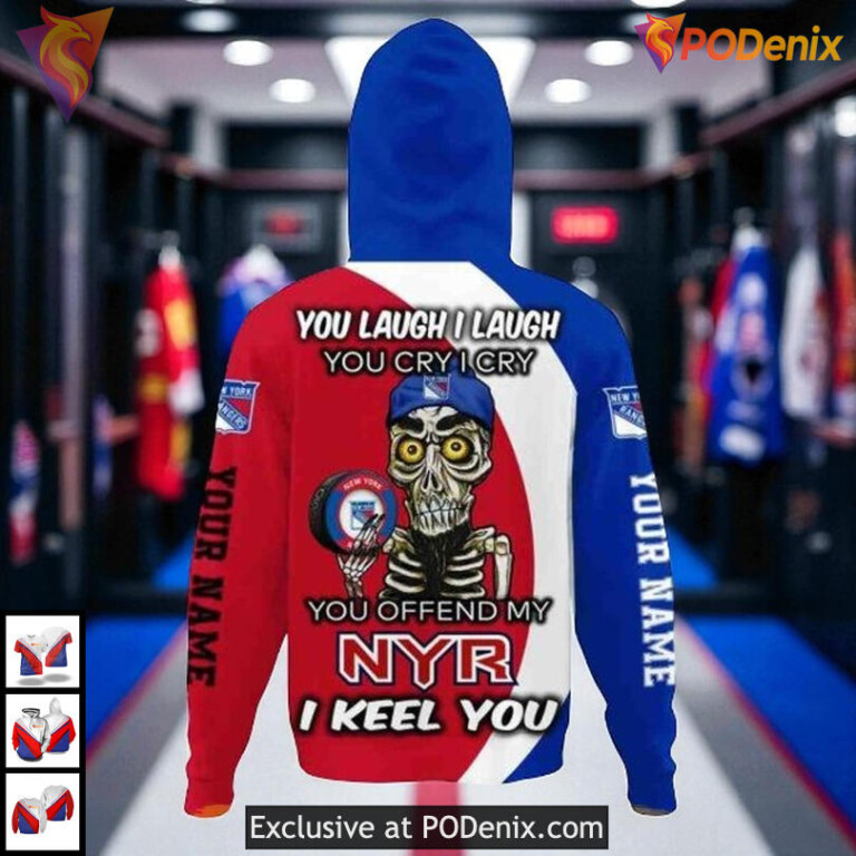 You Laugh I Cry Funny Quote Custom New York Rangers Womens Hoodie 3D - 2