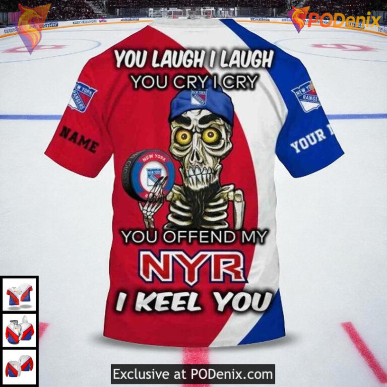 You Laugh I Cry Funny Quote Custom New York Rangers Womens Hoodie 3D - 3