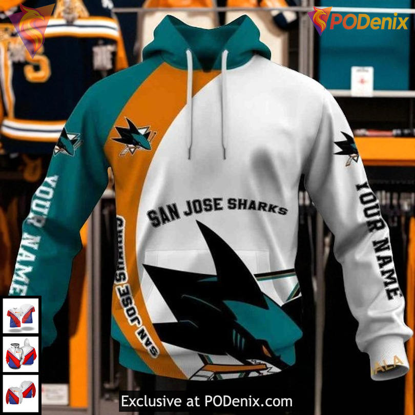 You Laugh I Cry Quote Graphic Custom San Jose Sharks Unisex Hoodie 3D