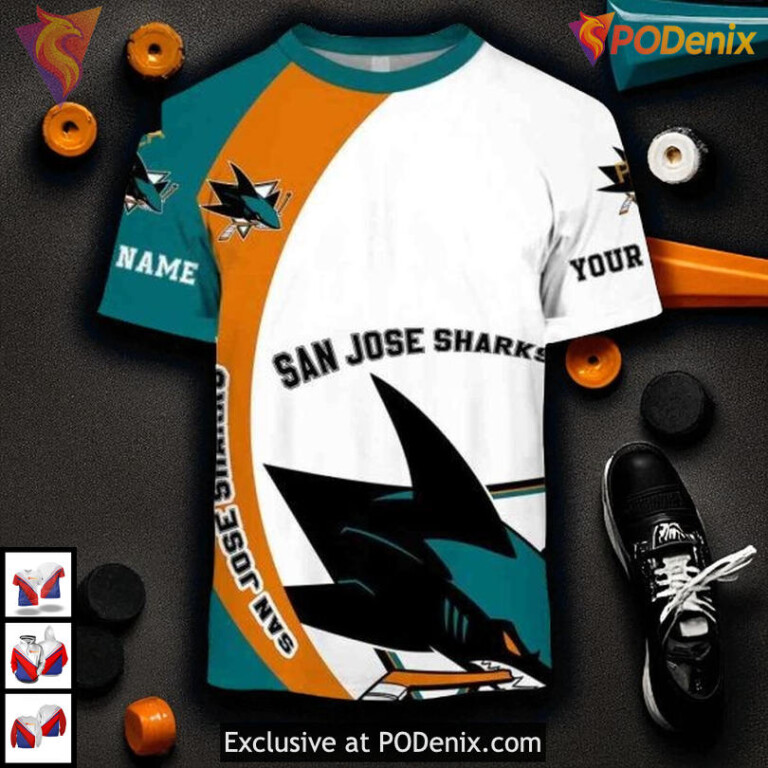 You Laugh I Cry Quote Graphic Custom San Jose Sharks Unisex Hoodie 3D - 1