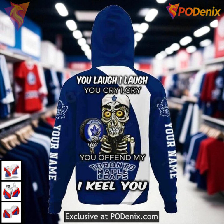 You Laugh I Laugh Toronto Maple Leafs Winter Hoodie, Custom NHL 3D Sweatshirt - 2