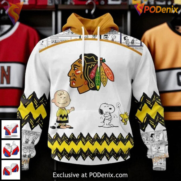 Youth Chicago Blackhawks Hoodie 3D Custom Peanuts Snoopy Limited Edition