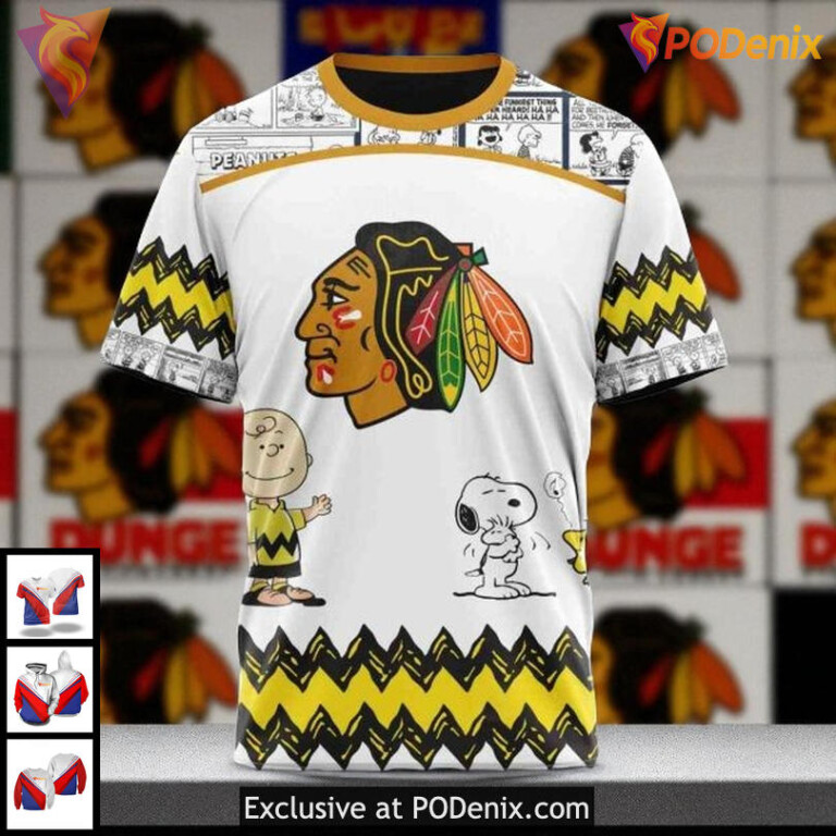 Youth Chicago Blackhawks Hoodie 3D Custom Peanuts Snoopy Limited Edition - 2