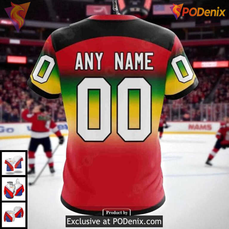 Youth Chicago Blackhawks Hoodie 3D Custom Retro Gradient Style NHL Design - 3