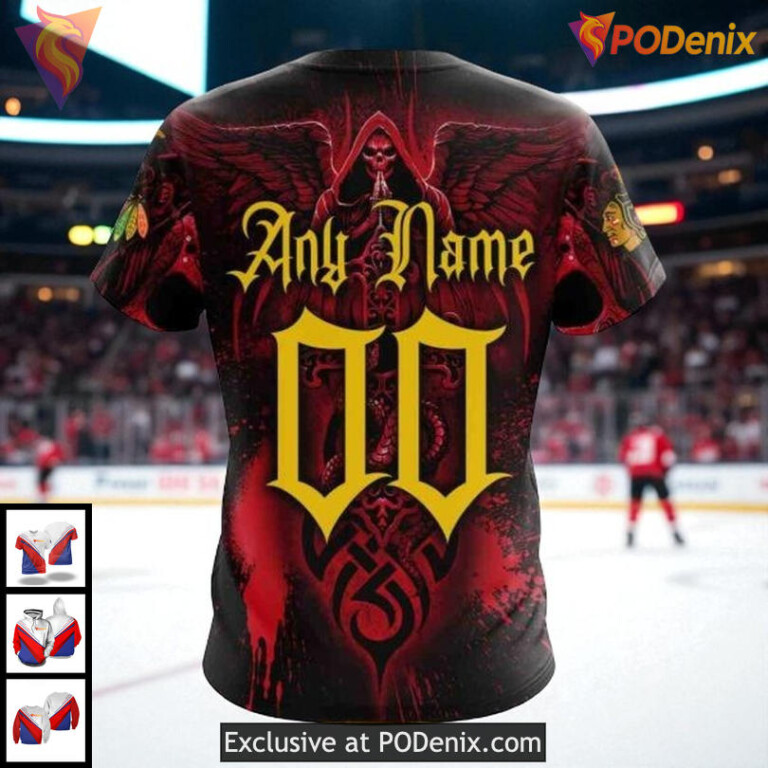 Youth Chicago Blackhawks Hoodie 3D Custom Skull Art Limited Edition NHL - 3
