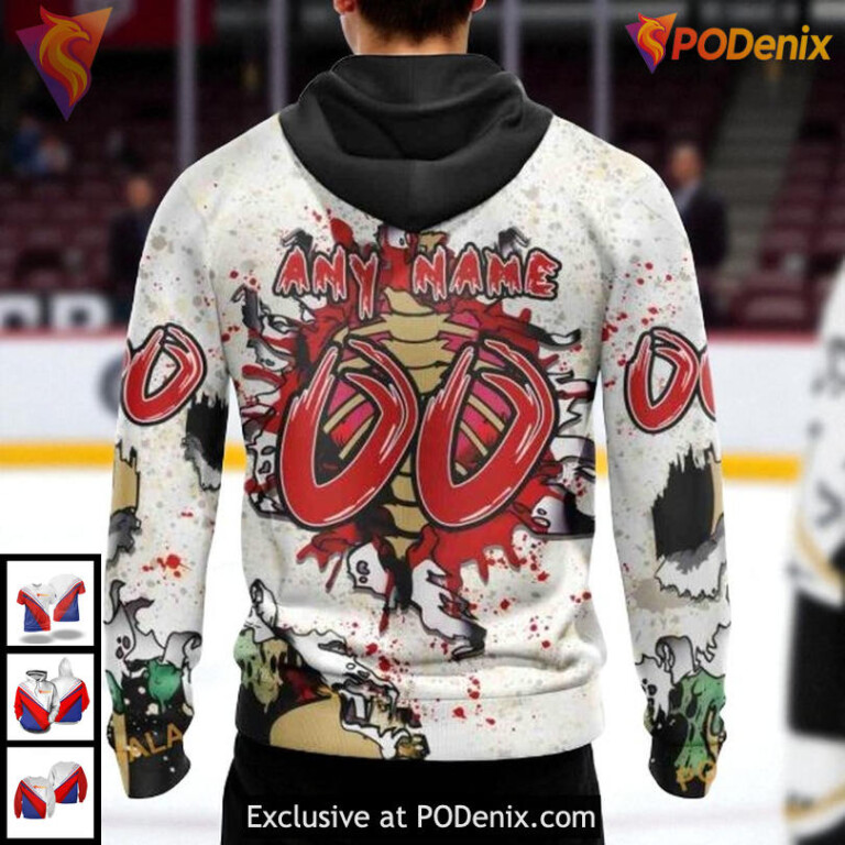 Youth Chicago Blackhawks Hoodie 3D Custom Zombie Halloween Limited Edition - 1