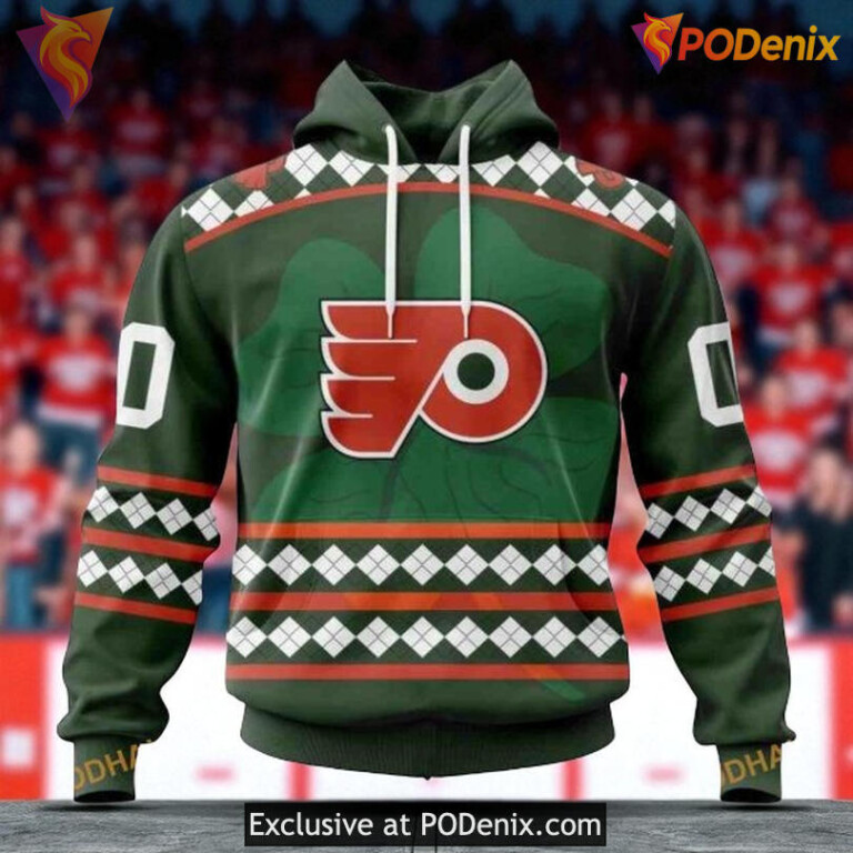 Youth Philadelphia Flyers Hoodie 3D Custom, Celebrate Patrick's Day Hockey