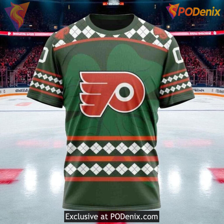 Youth Philadelphia Flyers Hoodie 3D Custom, Celebrate Patrick's Day Hockey - 2