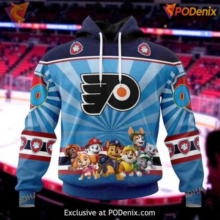 Youth Philadelphia Flyers Hoodie 3D Custom Paw Patrol NHL Shirt