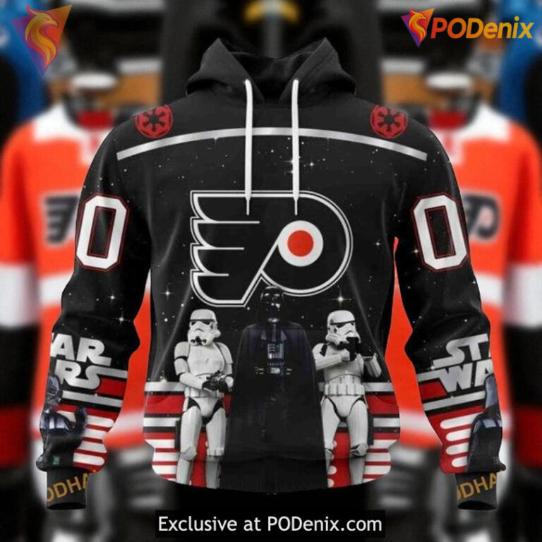 Youth Philadelphia Flyers Hoodie 3D Custom Star Wars May The 4th Style