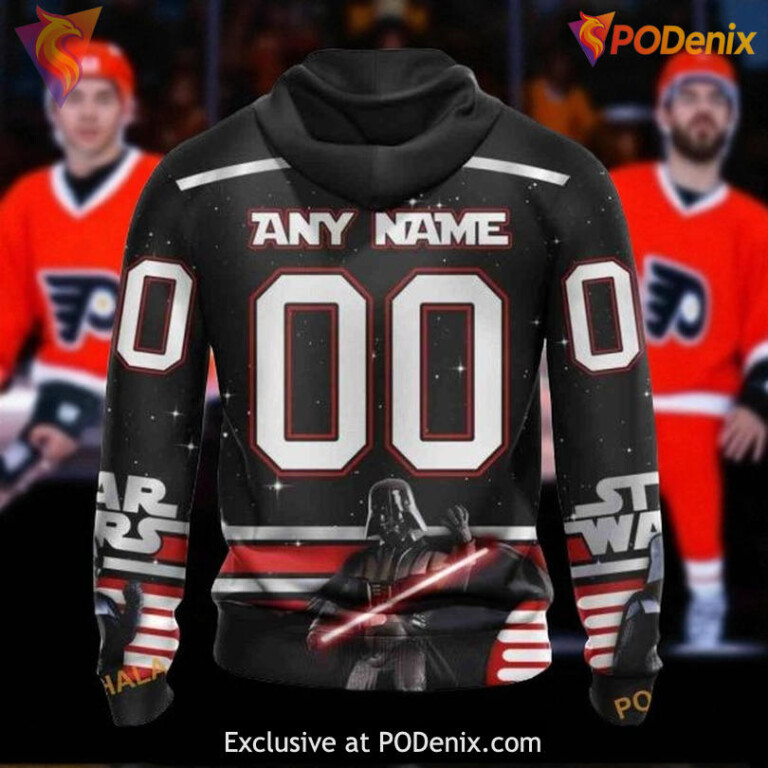 Youth Philadelphia Flyers Hoodie 3D Custom Star Wars May The 4th Style - 1