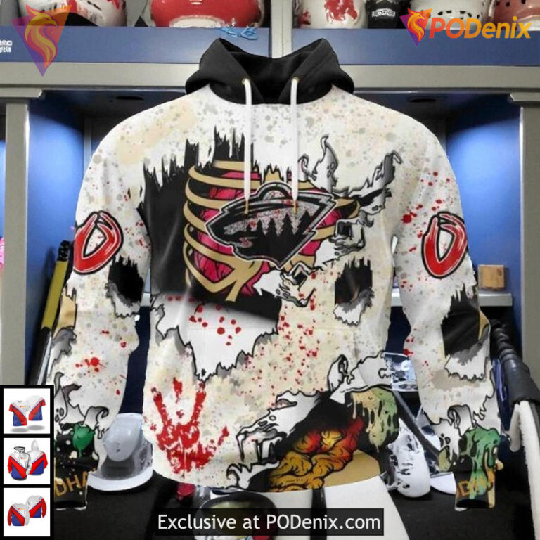 Zombie Halloween Costume Style NHL Minnesota Wild Hoodie 3D Custom