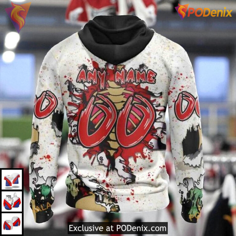 Zombie Halloween Costume Style NHL Minnesota Wild Hoodie 3D Custom - 1