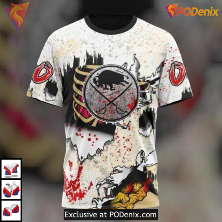 Zombie Halloween Costume Style Special Buffalo Sabres Hoodie 3D NHL Edition - 2