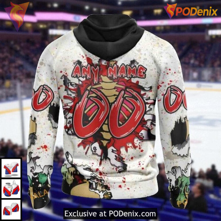 Zombie Halloween Spooky Edition Custom New York Rangers Kids Hoodie 3D - 1