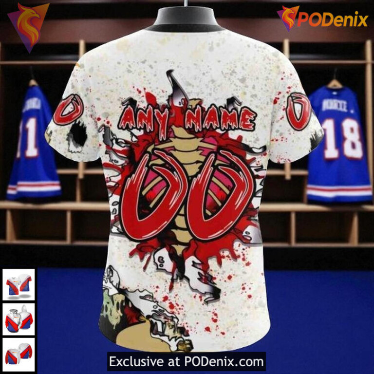 Zombie Halloween Spooky Edition Custom New York Rangers Kids Hoodie 3D - 3