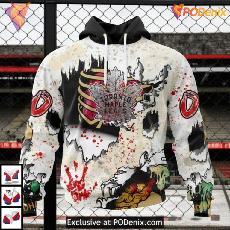 Zombie Halloween Style Toronto Maple Leafs Unisex Hoodie, NHL Clothing