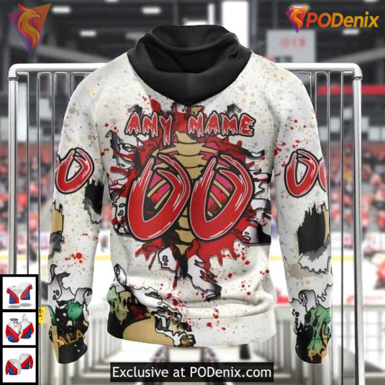 Zombie Style Halloween Edition Custom Florida Panthers 3D Hoodie NHL Apparel - 1