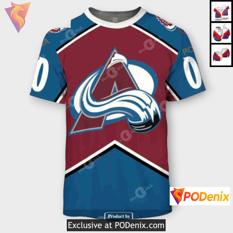 1996 Throwback Vintage Design Colorado Avalanche Kids Hoodie Hockey 3D - View 1