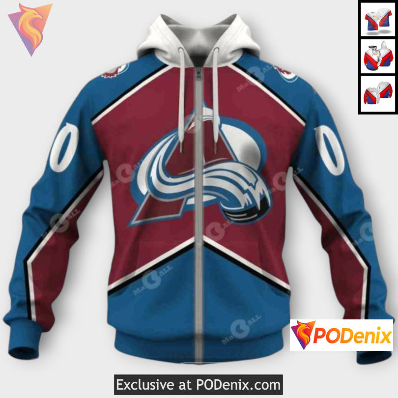 1996 Throwback Vintage Design Colorado Avalanche Kids Hoodie Hockey 3D - View 2