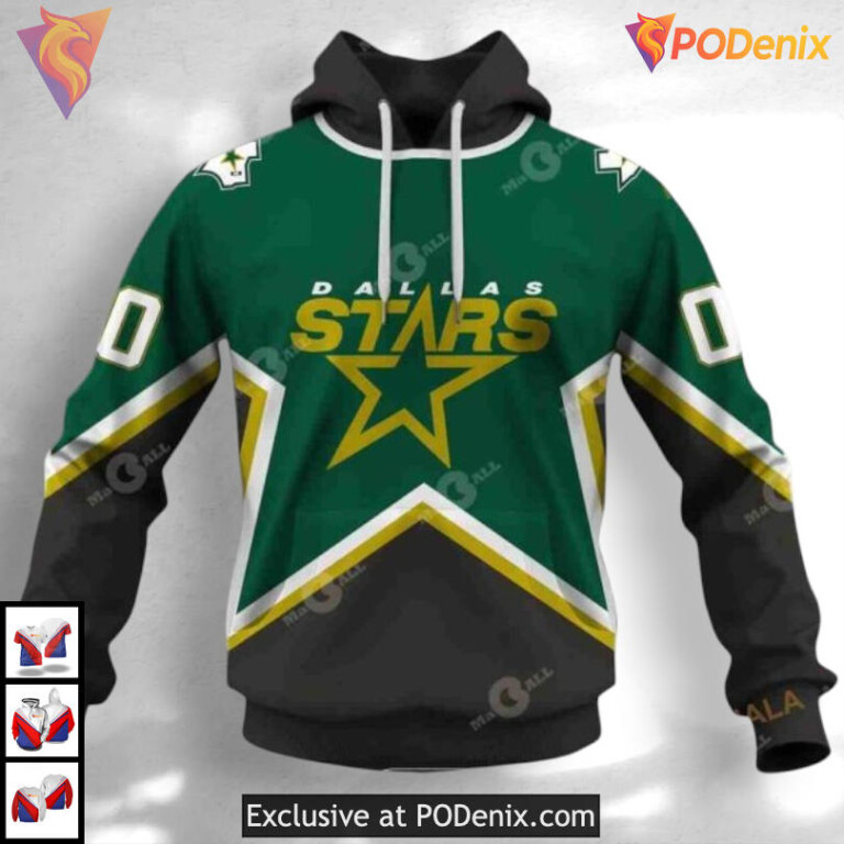 1999 Throwback Vintage Tribute Custom Number Dallas Stars Hoodie NHL Hoodie