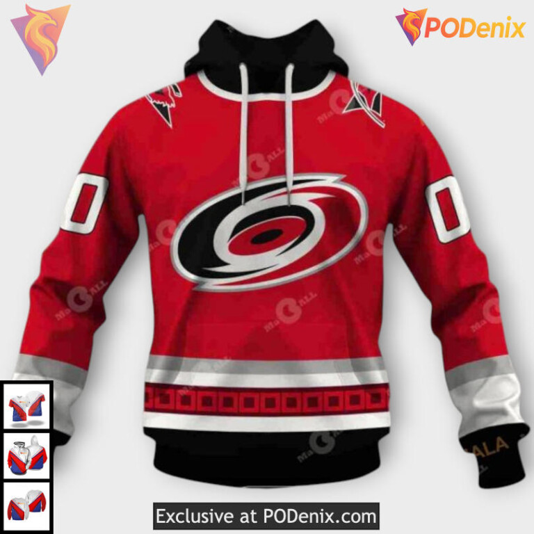2006 Championship Winning Tribute Custom Number Carolina Hurricanes Hoodie 3D