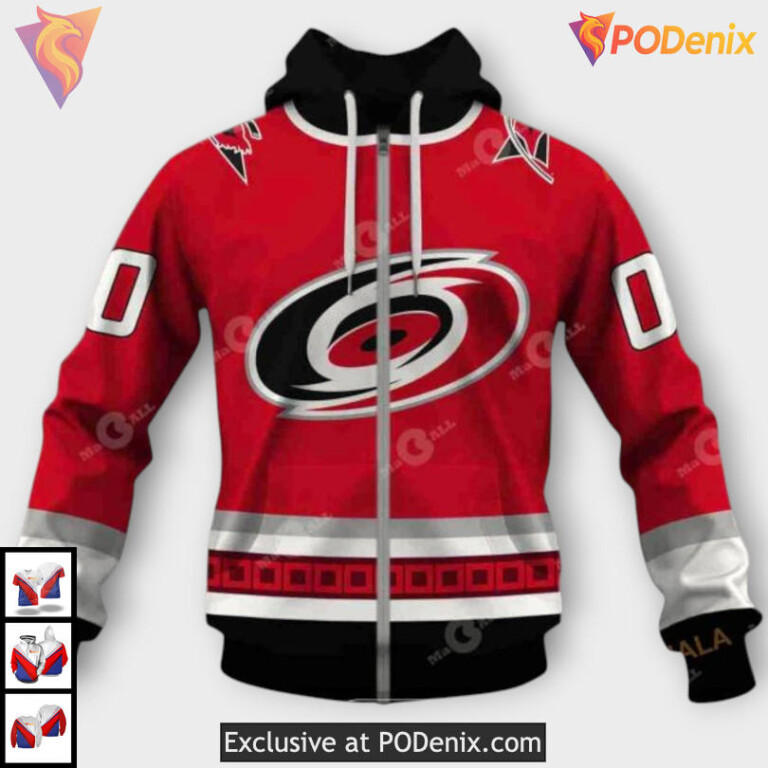 2006 Championship Winning Tribute Custom Number Carolina Hurricanes Hoodie 3D - 3